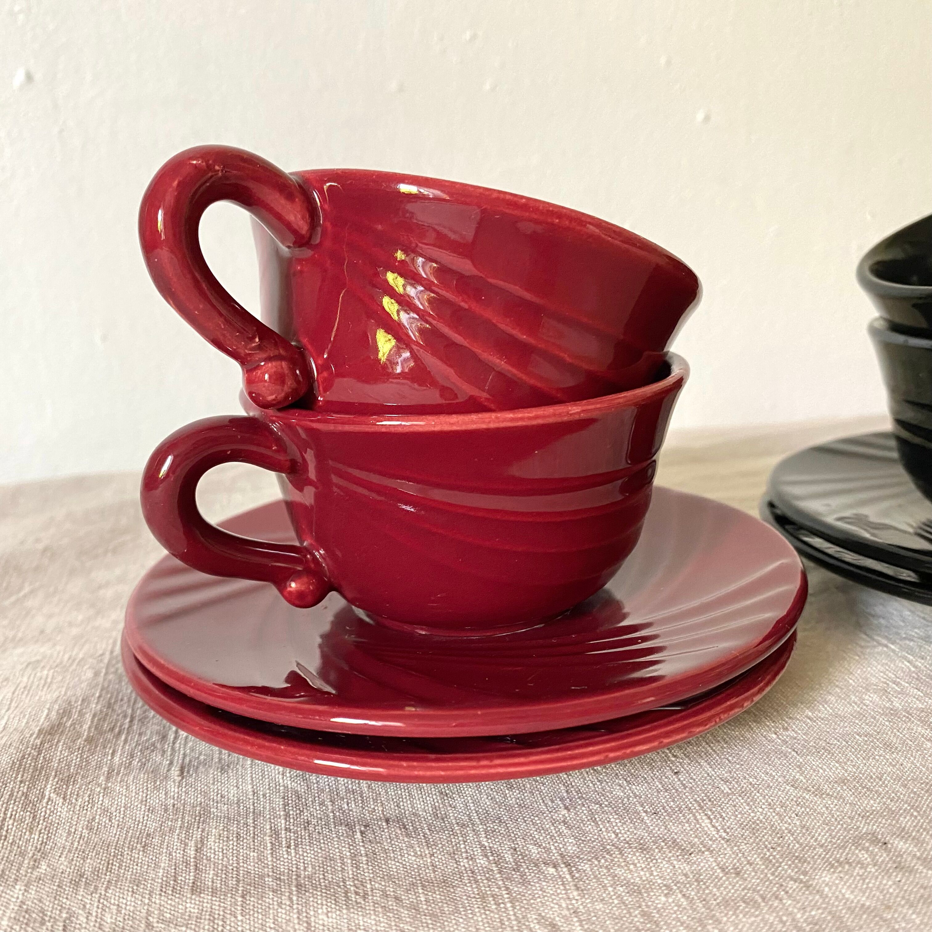 Colorful vintage mugs