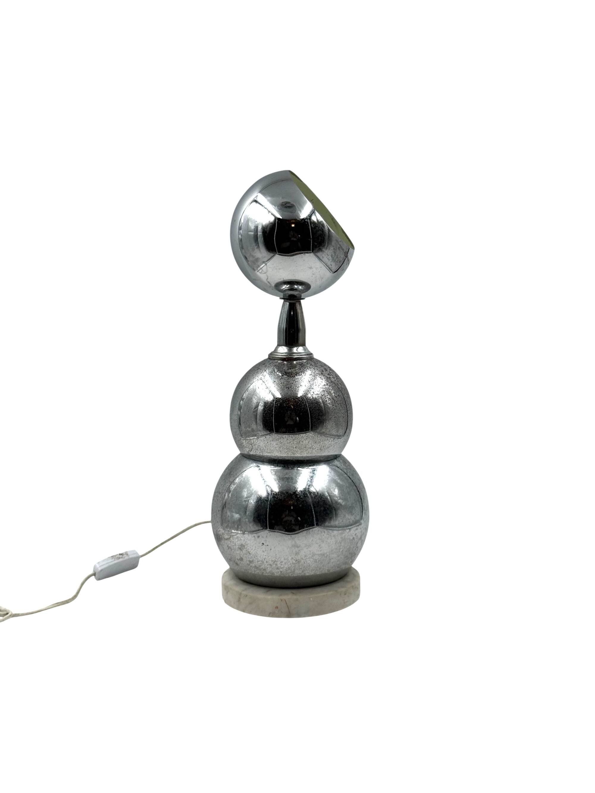 Space age chrome table Lamp, France 1970s