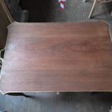 Solid wood side table brass console
