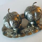 Silver salt and pepper shaker duo