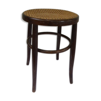 Stool Bistro, caned in varnished wood and former strapping