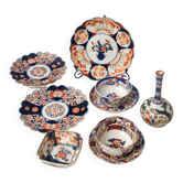 Lot de porcelaines anciennes Minton et décor Imari – XIXe siècle