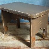 Mini-bench stool in old patinated solid wood