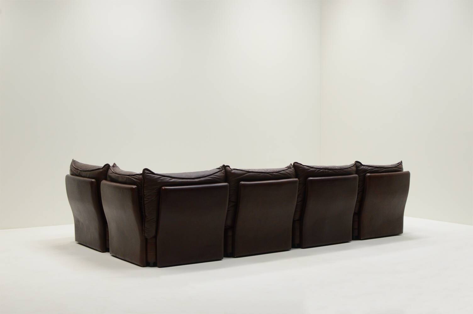 Large leather modular sofa, 1970s Germany
