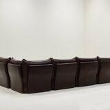 Large leather modular sofa, 1970s Germany