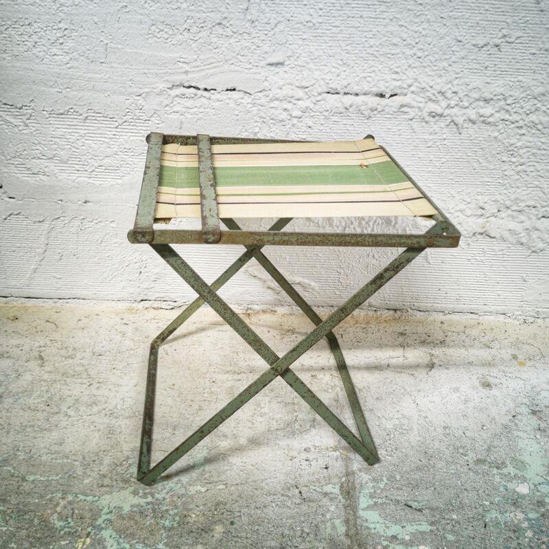 Folding chair iron and fabric