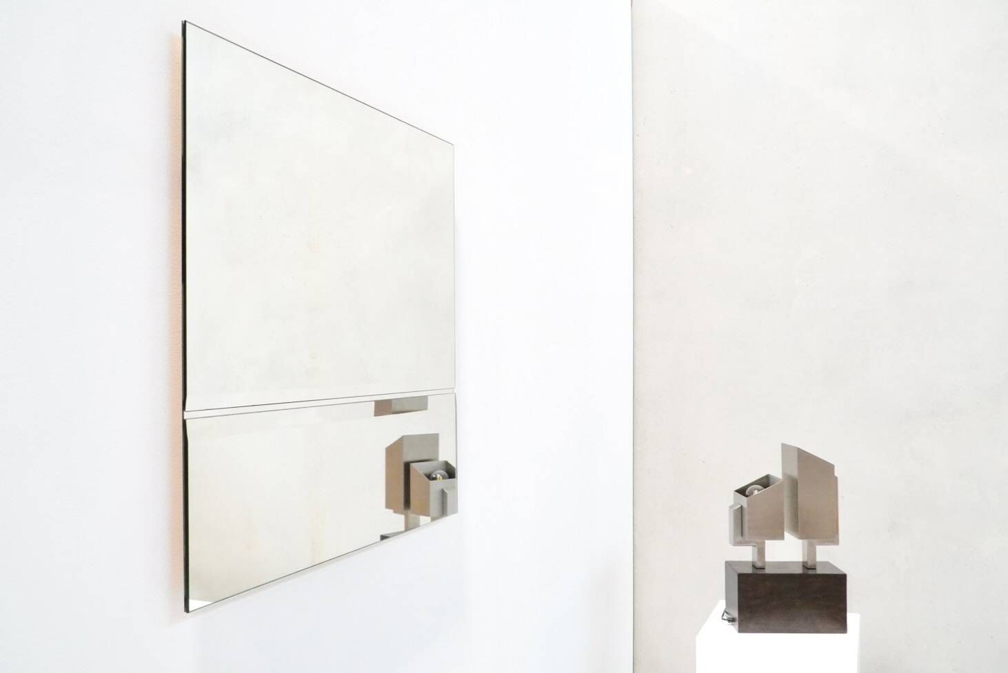 Michel Martens, Minimalist Glass Art Mirror 'Line'