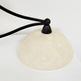 Billiard pendant light with double opaline lampshade