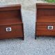 Pair of bedside tables from the 70s in rosewood stained oak veneer