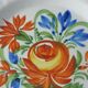 Old plate decoration flowers, ceramic from Auvillar, 18-19th