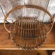 Old rattan picking basket vintage wood garden