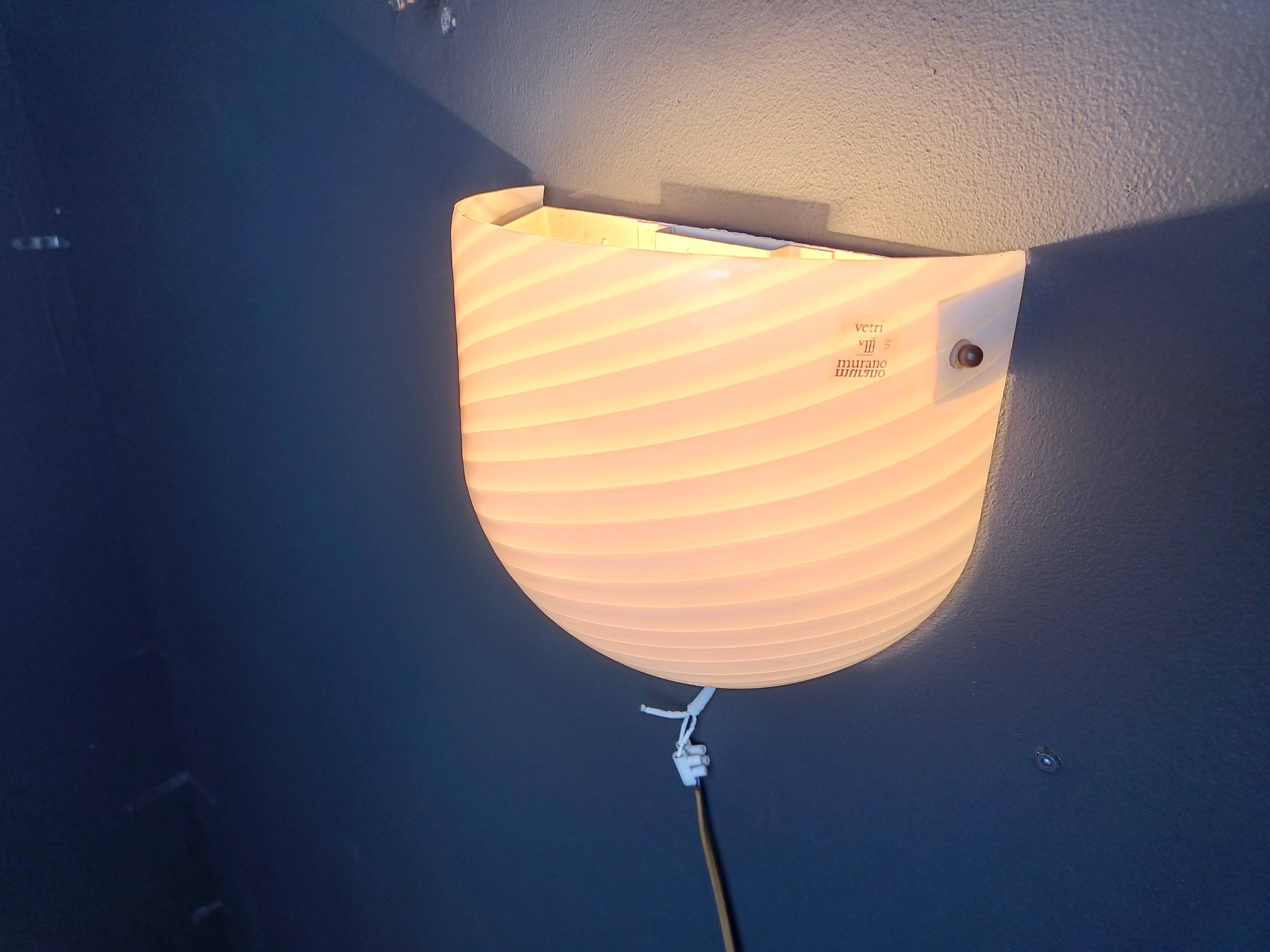 Murano Swirl Glass Sconce by VM-Vetri, Italy, 1970s