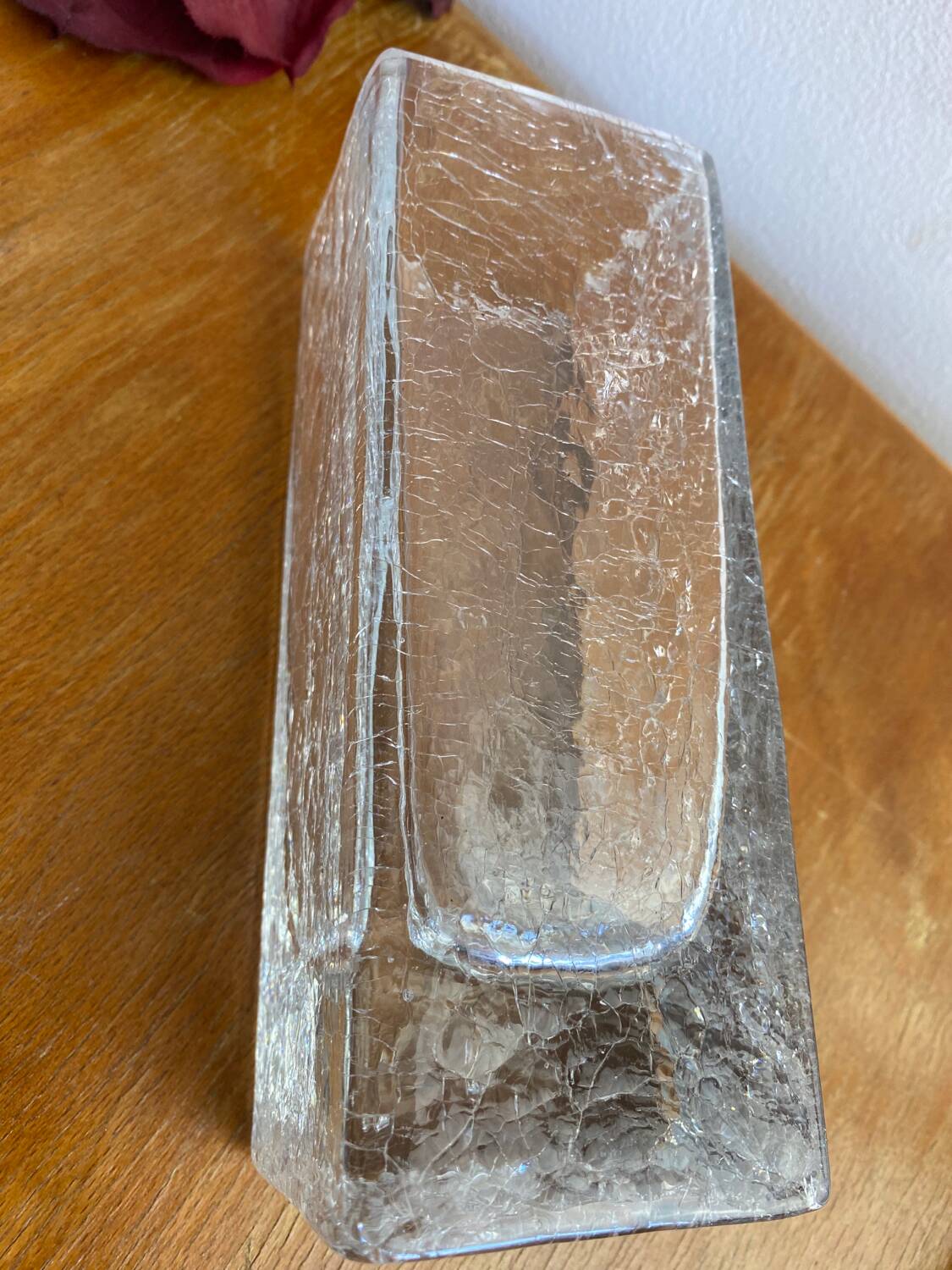Cracked glass vase