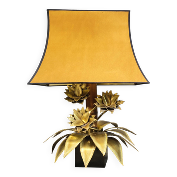Lampe de table florale Maison Jansen, années 1970