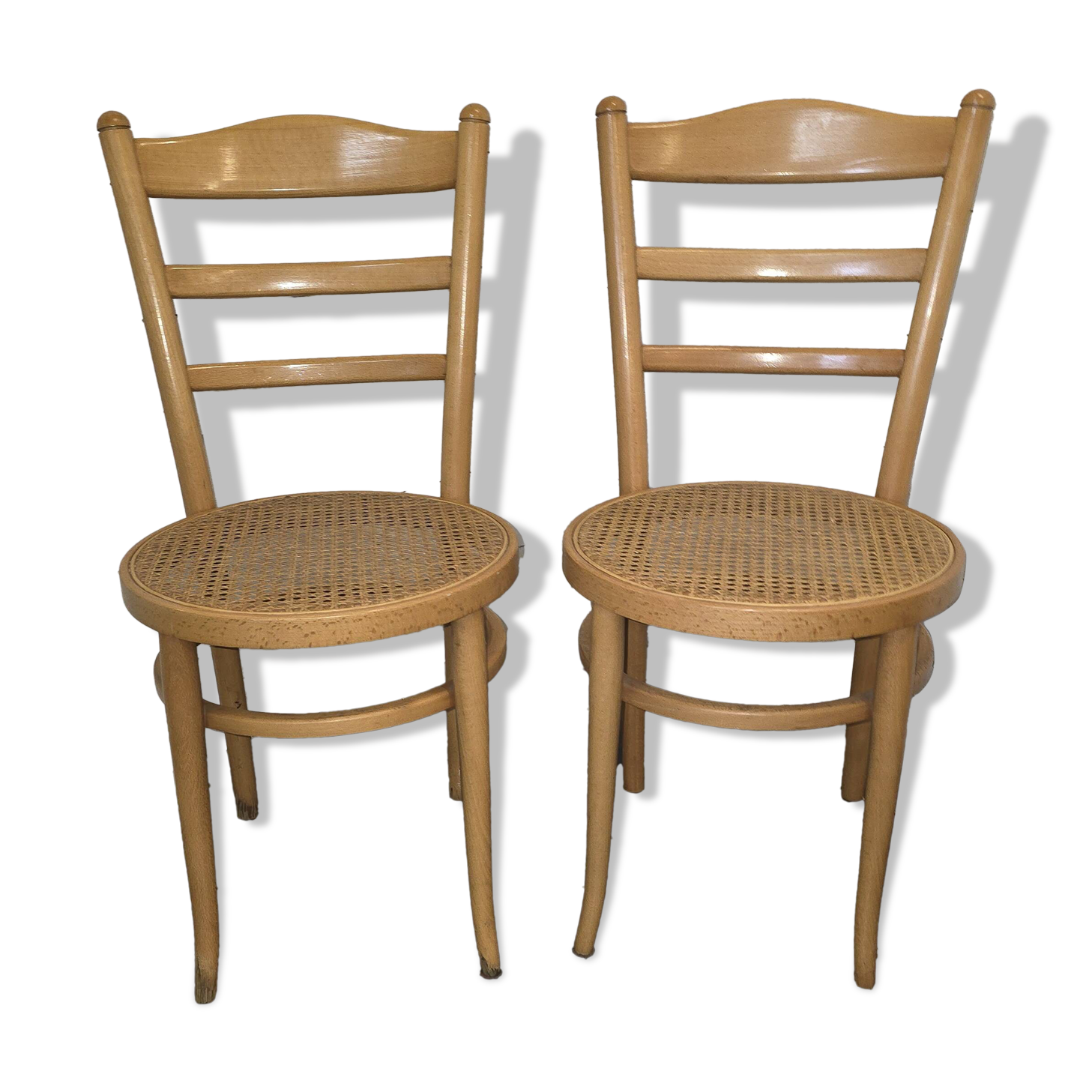 Suite de 2 chaises de bistrot en bois courbé Baumann