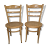 Suite de 2 chaises de bistrot en bois courbé Baumann