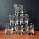 6 vintage transparent octagonal 24 cl glasses by Luminarc