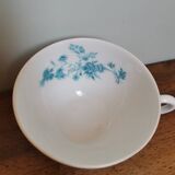 Large vintage Limoges France Giraud porcelain cup with blue flower pattern