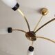 Lustre with 5 branches from the 1960s - 1970s in solid brass and black metal.