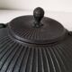 Black grooved cast iron teapot – Japanese Zen style