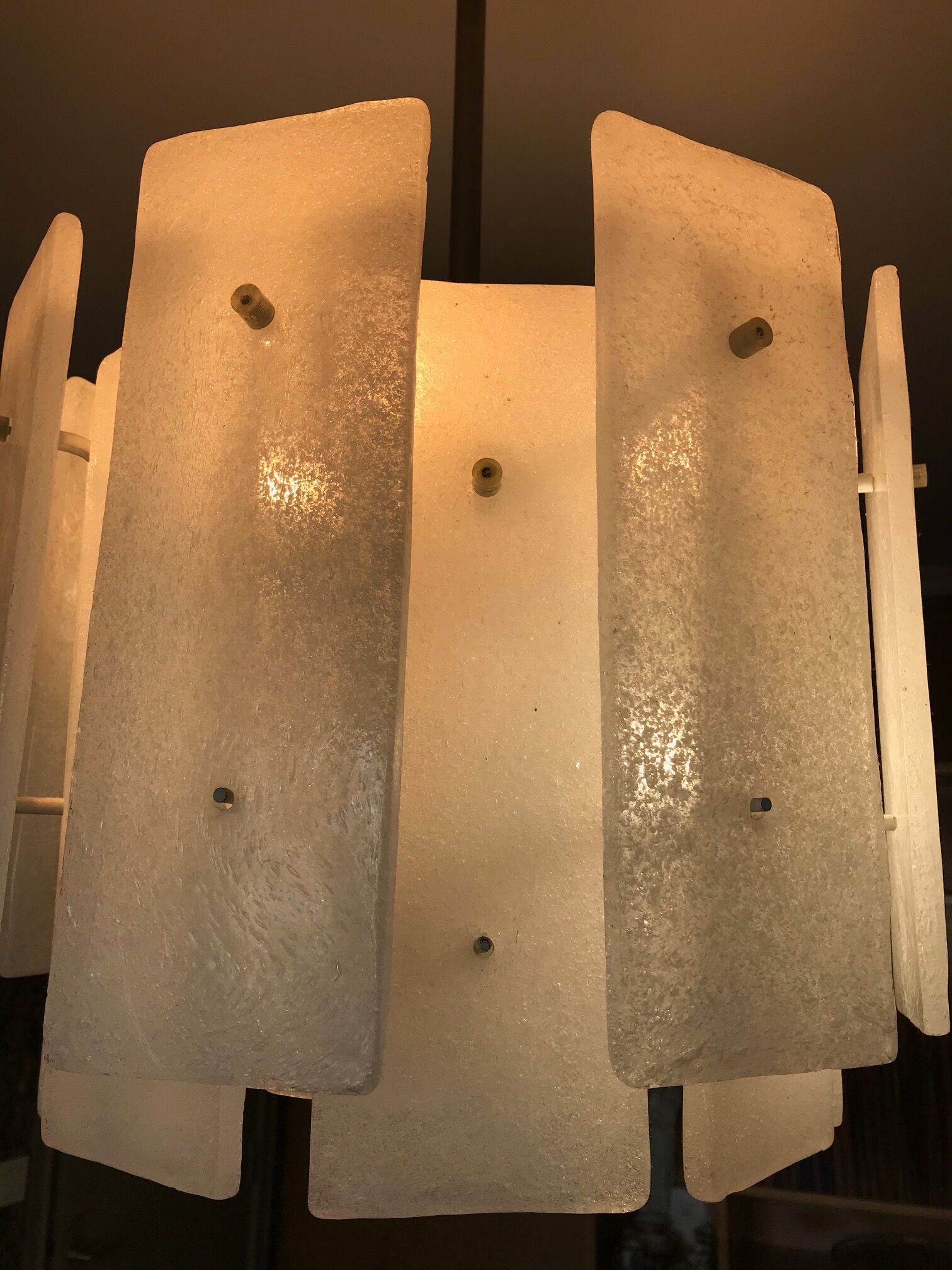 1960s glass slat chandelier