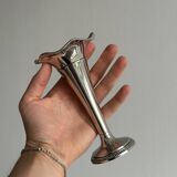 Small silver metal vase