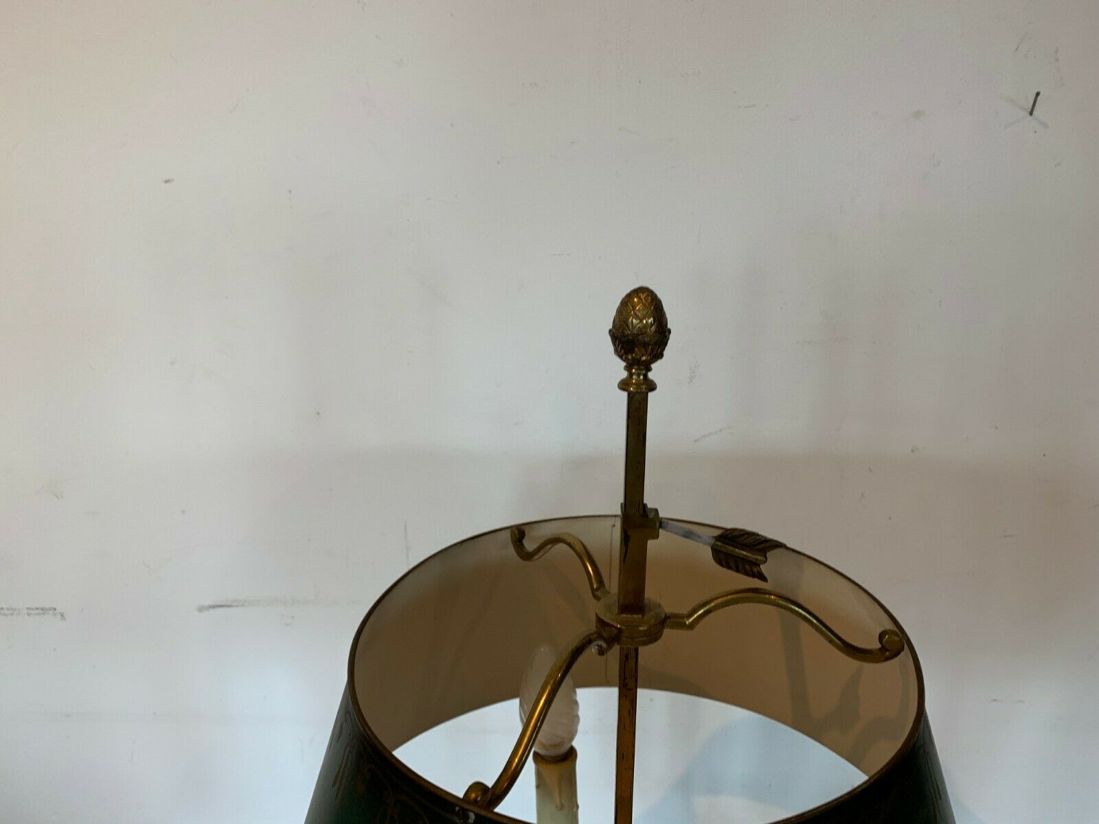 Bronze and sheet metal lamp, 20th century