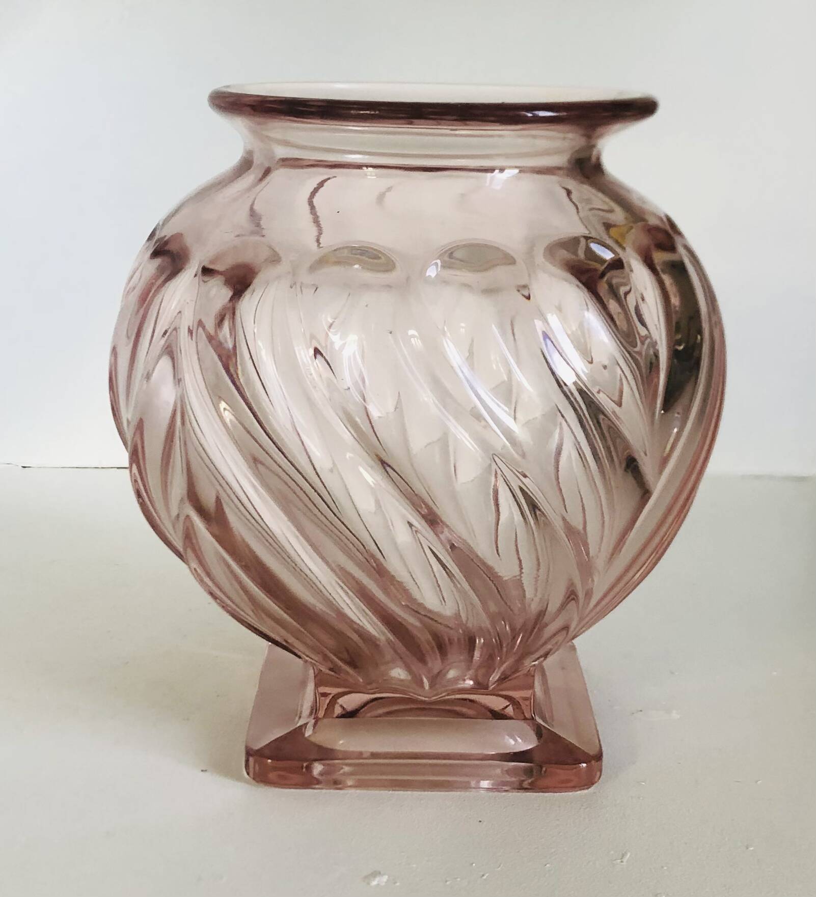 Art Deco glass vase Rosaline by Rudolf Schrötter for Inwald