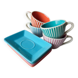 Set of 4 vintage lbvyr cups & saucers – 1970s