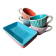 Set of 4 vintage lbvyr cups & saucers – 1970s