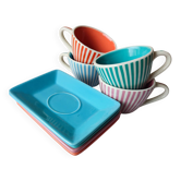 Set of 4 vintage lbvyr cups & saucers – 1970s