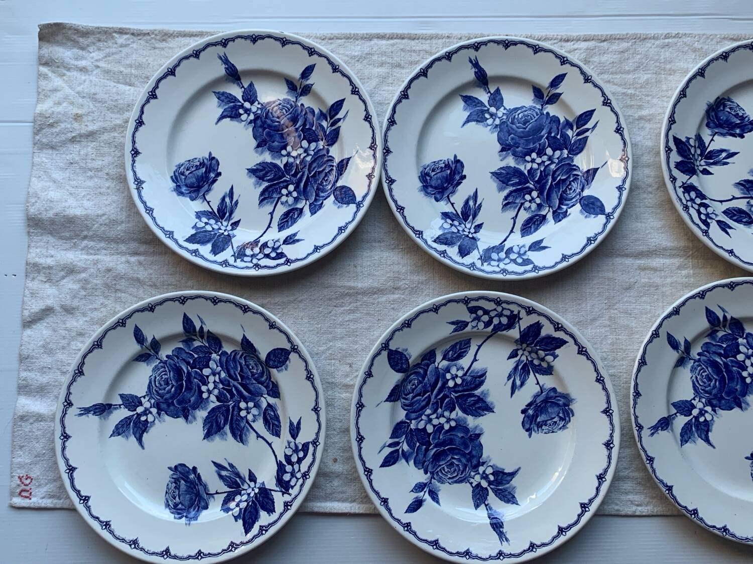 6 English flat plates Staffordshire Victoria