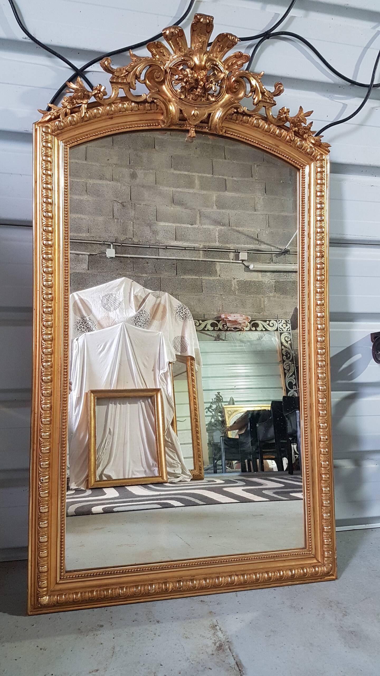Gilded mirror Napoleon III 162 cm x 0.90 cm
