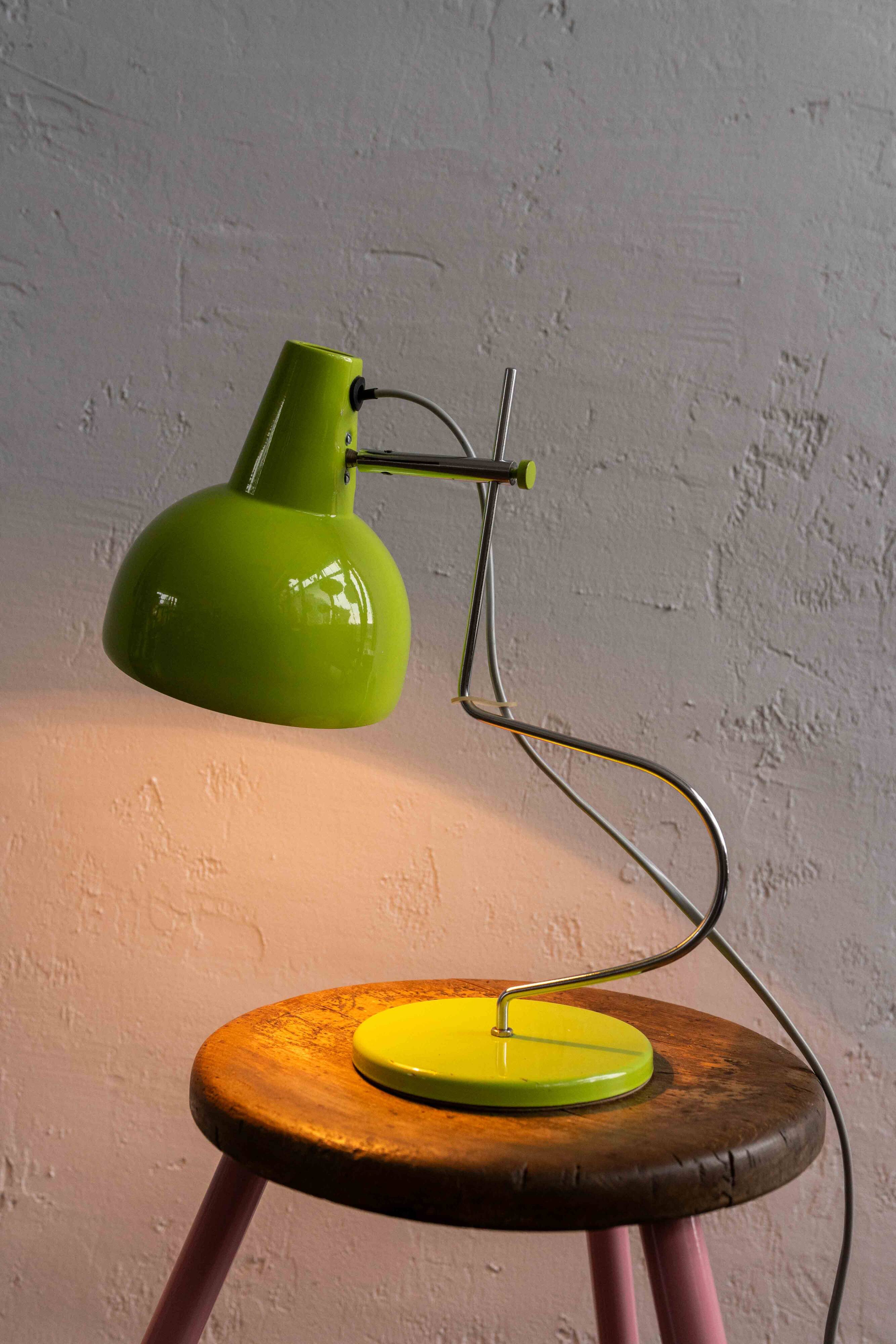 Vintage Green Czechoslovak Table Lamp By Lidokov, 1970s