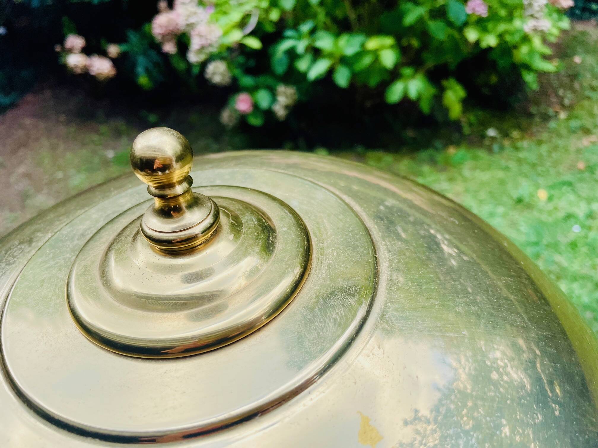 Vintage half moon brass lamp