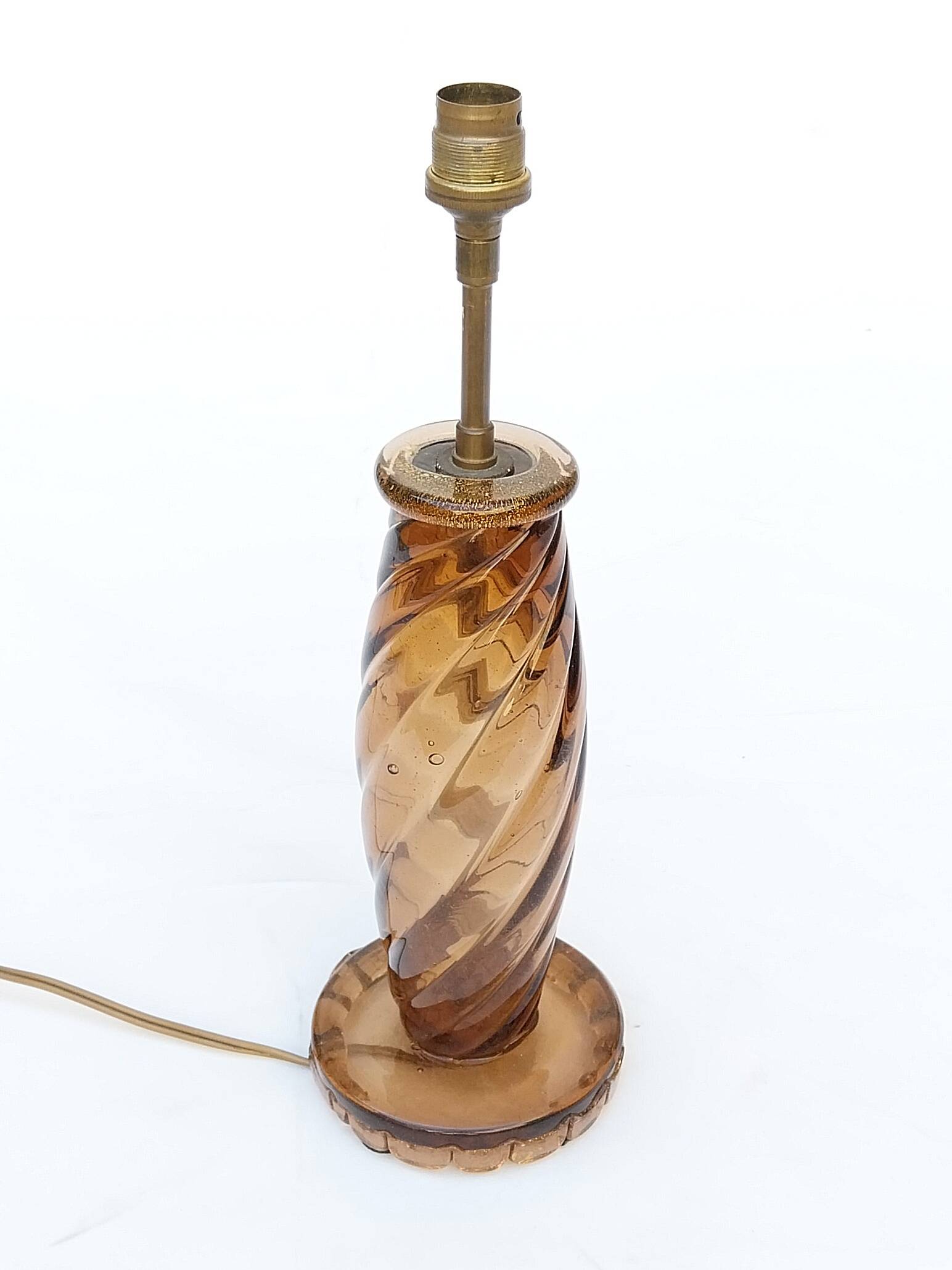 Murano glass lamp with gold glitter