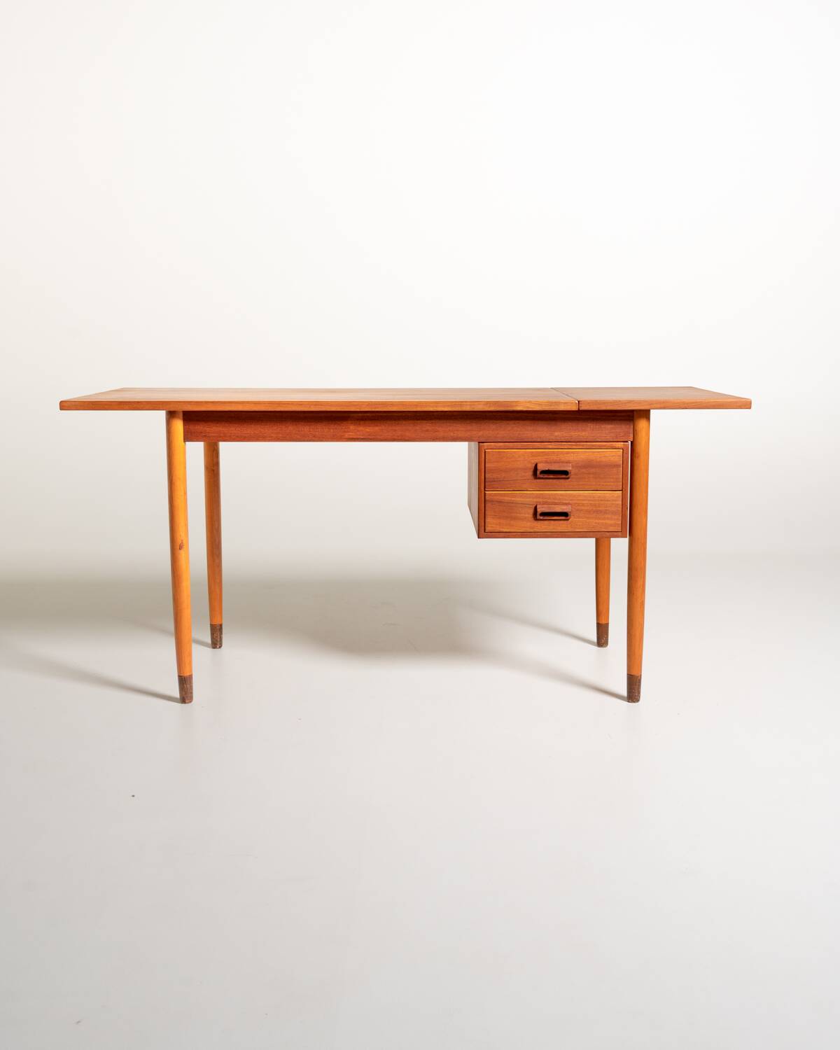 Scandinavian teak desk with a folding extension, 1950s/1960s
