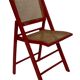 Vintage  Mid-Century Woven Cane Folding Chair  1960s in red cesca style