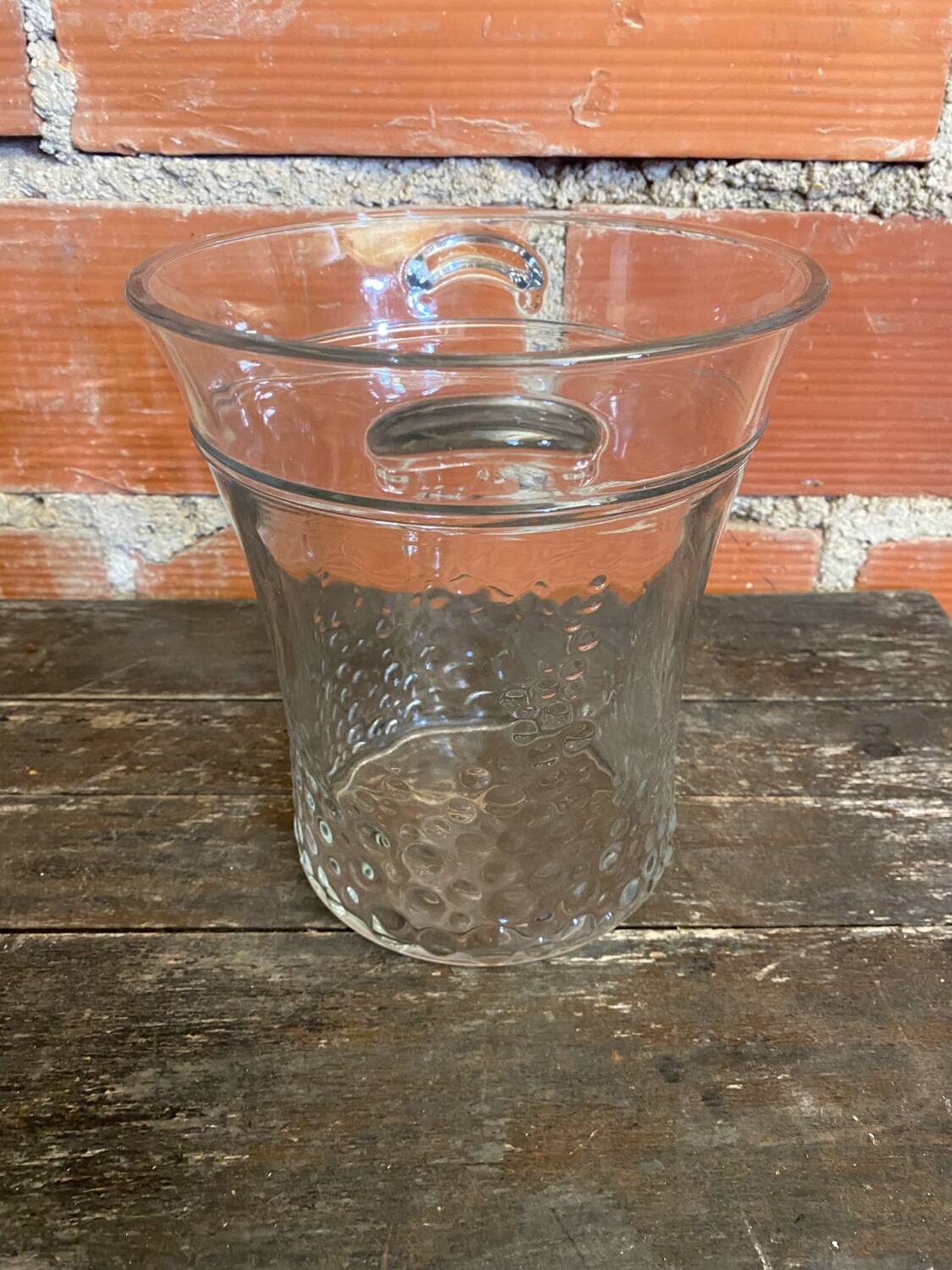 Seau A Vin Champagne Rafraîchissoir Verre Moule Made In Italy Vintage