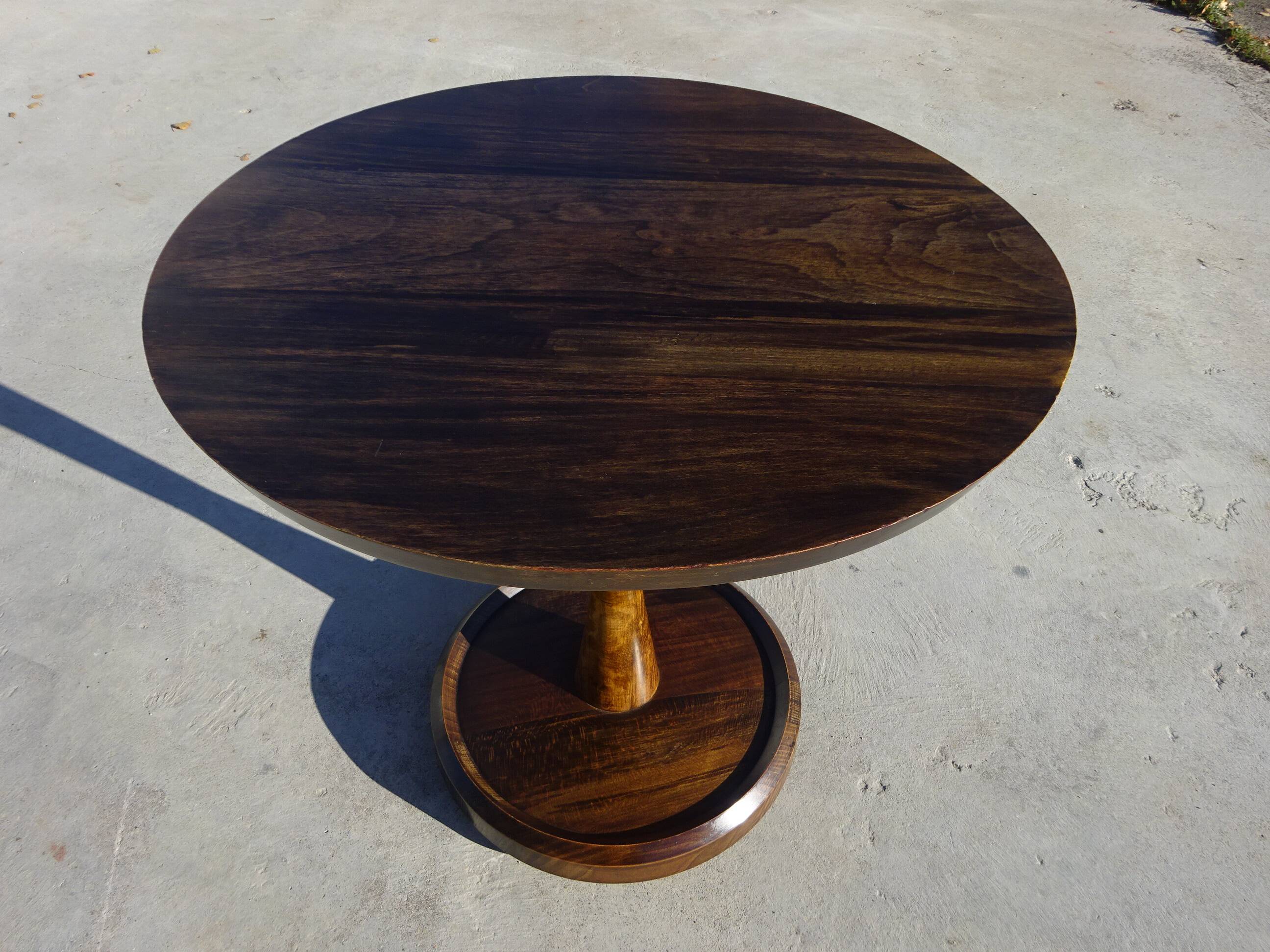 Solid wood pedestal table, Ø60cm
