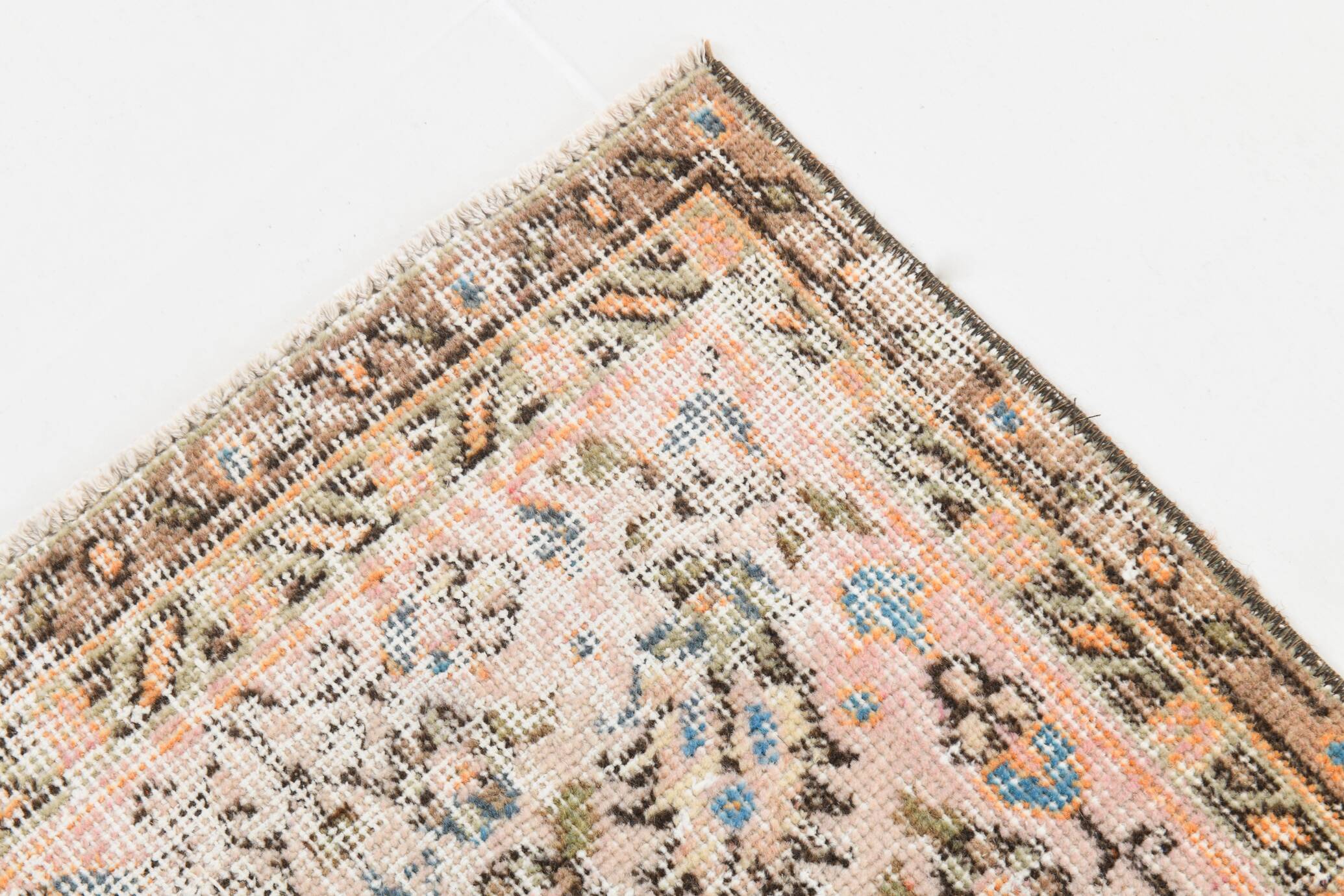 7x10 Pumpink Orange Large Vintage Rug 204x296Cm