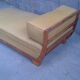 Chaise longue sofa period Art Deco circa 1930 yellow fabric in Walnut magnifying glass