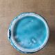 Vase ancien en barbotine bleu turquoise