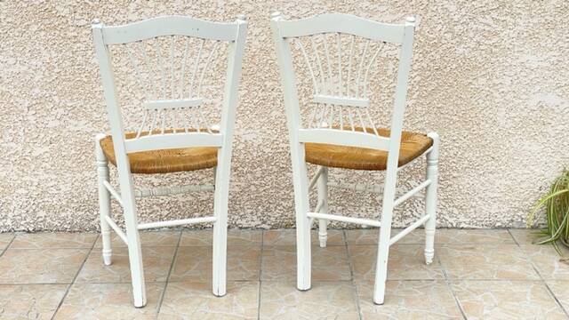 Paire Chaises campagne chic vintage