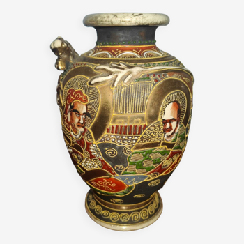 Japan satsuma vase in cloisonné glazed porcelain beautiful décor