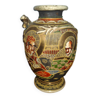 Vase satsuma Japon en porcelaine émaillée cloisonnée magnifique décor