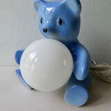 Teddy lamp in ceramic and opaline, 70s