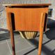 Danish teak sewing table with wicker basket, 1960s