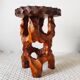 Biomorphic stool in carved wood – Vintage organic work from the 1960s.