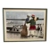Old Color Print Sailor Children On The Naval Port + Green Wood Frame #B540